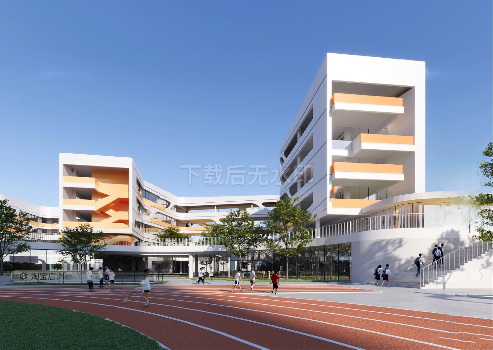 su草图大师学校建筑045-极光素材网