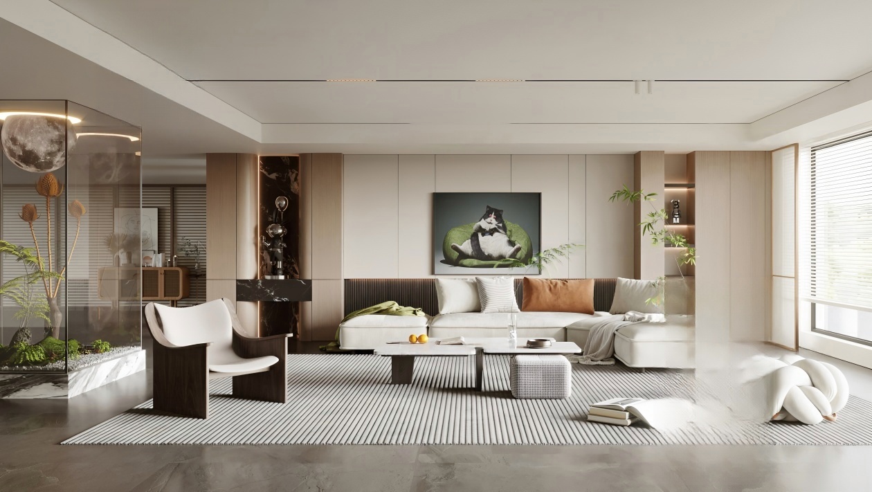 客厅su模型4552323456-极光素材网