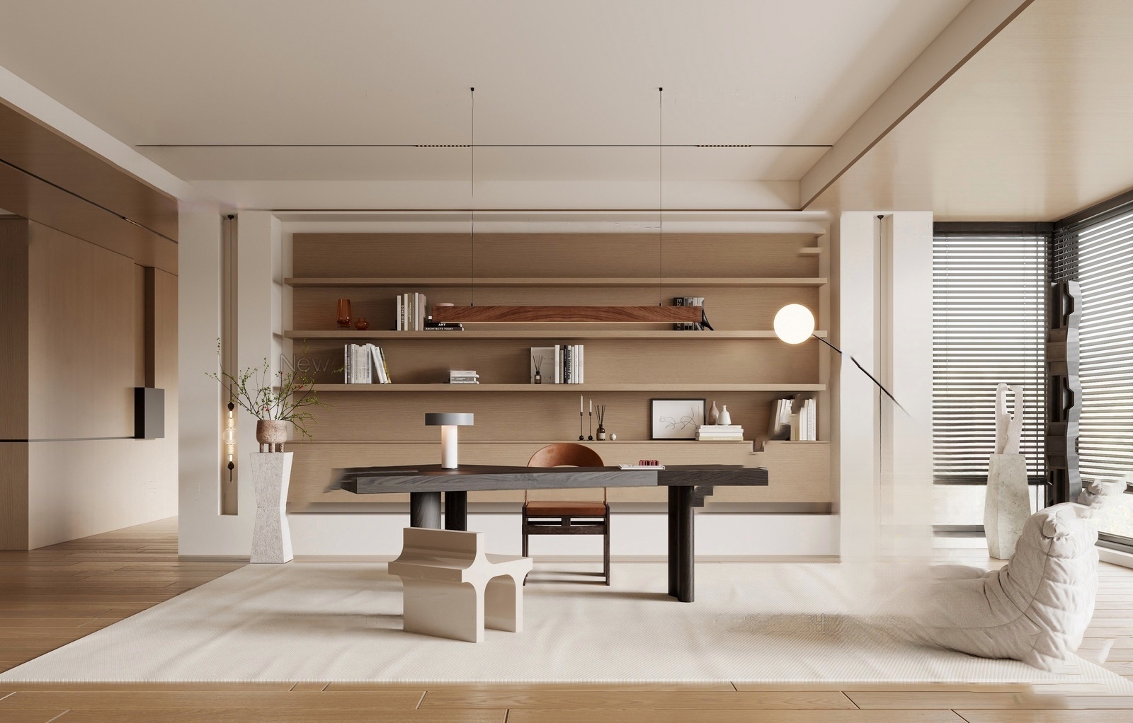 书房su模型64546546-极光素材网