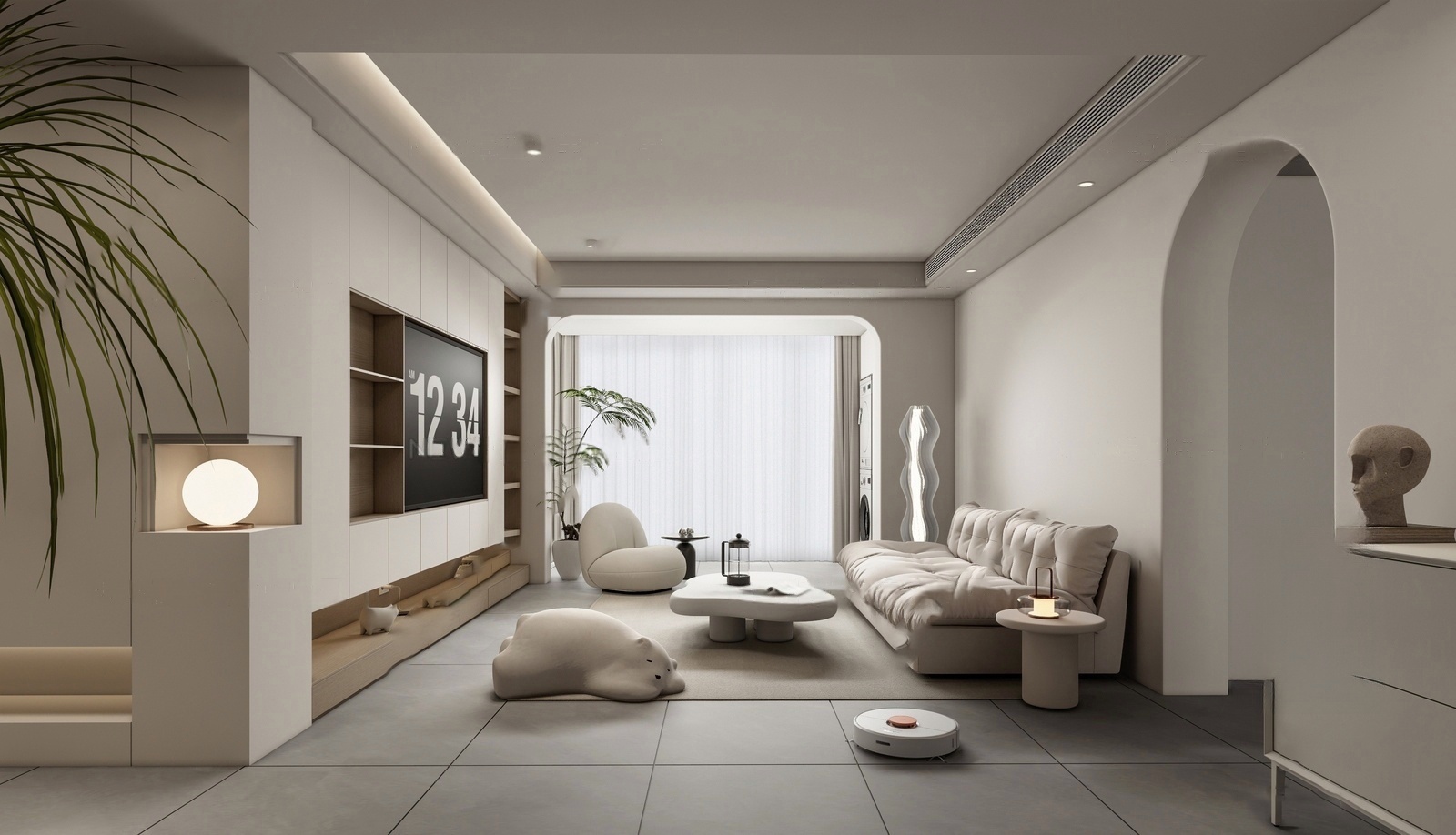 客厅su模型-极光素材网