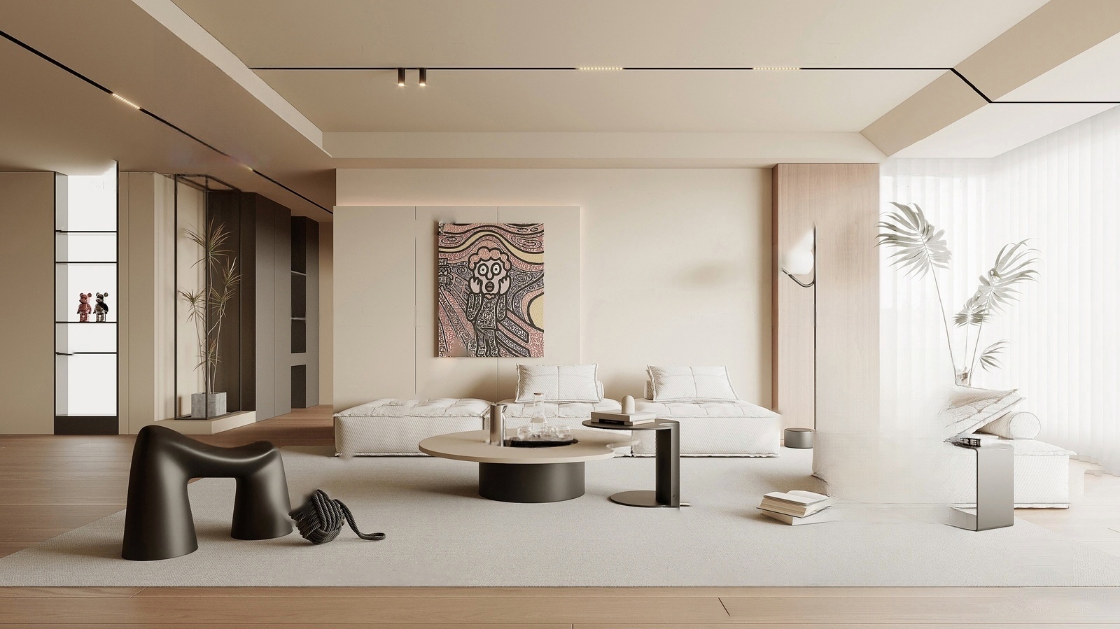 客厅su模型-极光素材网