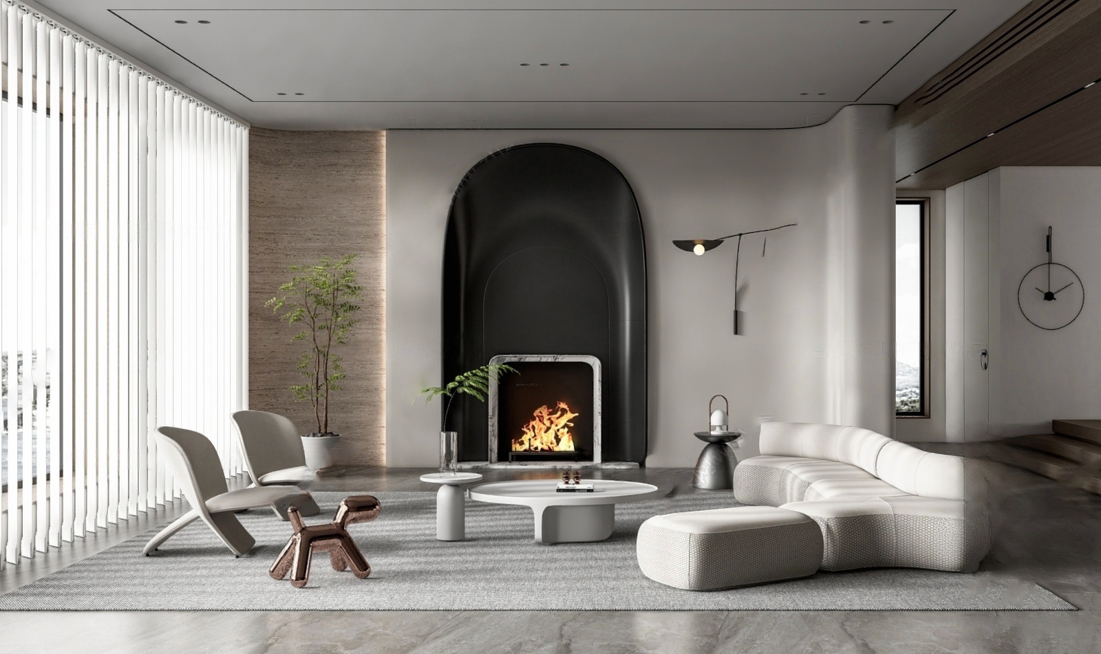 现代别墅客厅-055456456-极光素材网