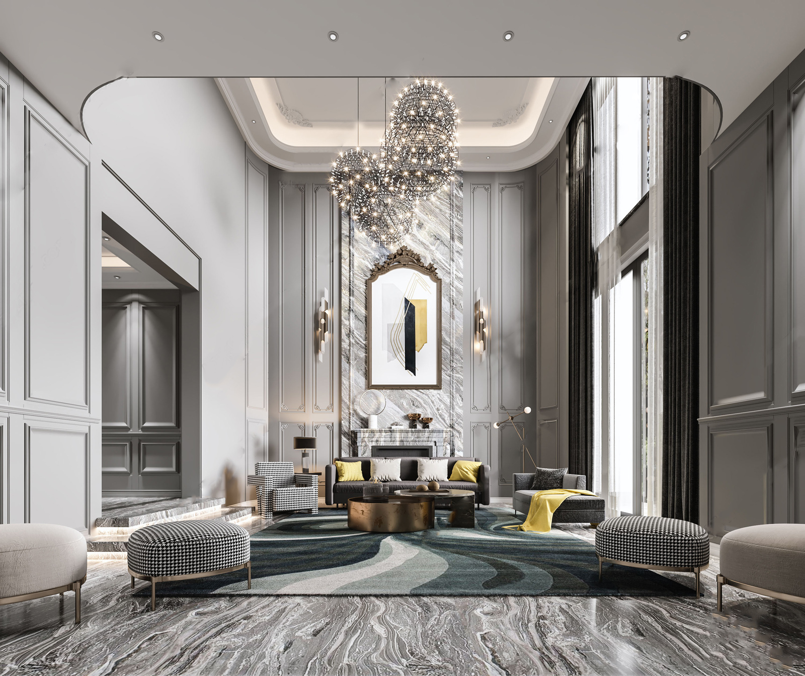 su模型欧式客厅12-极光素材网