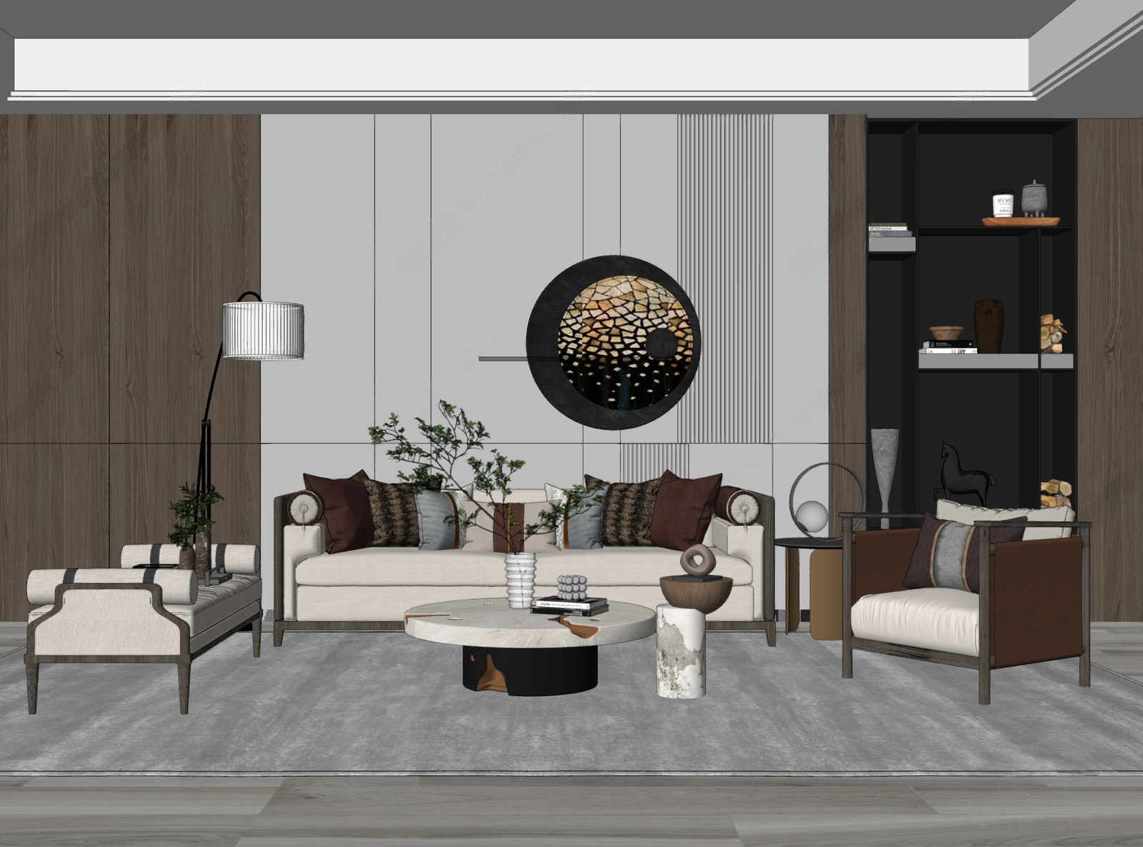 21-新中式沙发茶几组合 (2)