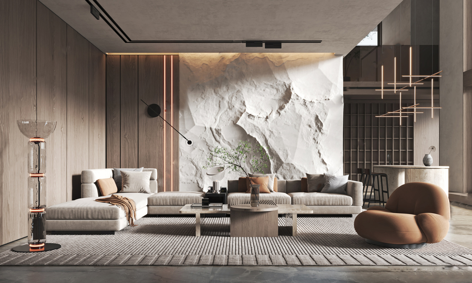 su模型客厅沙发背景6-极光素材网