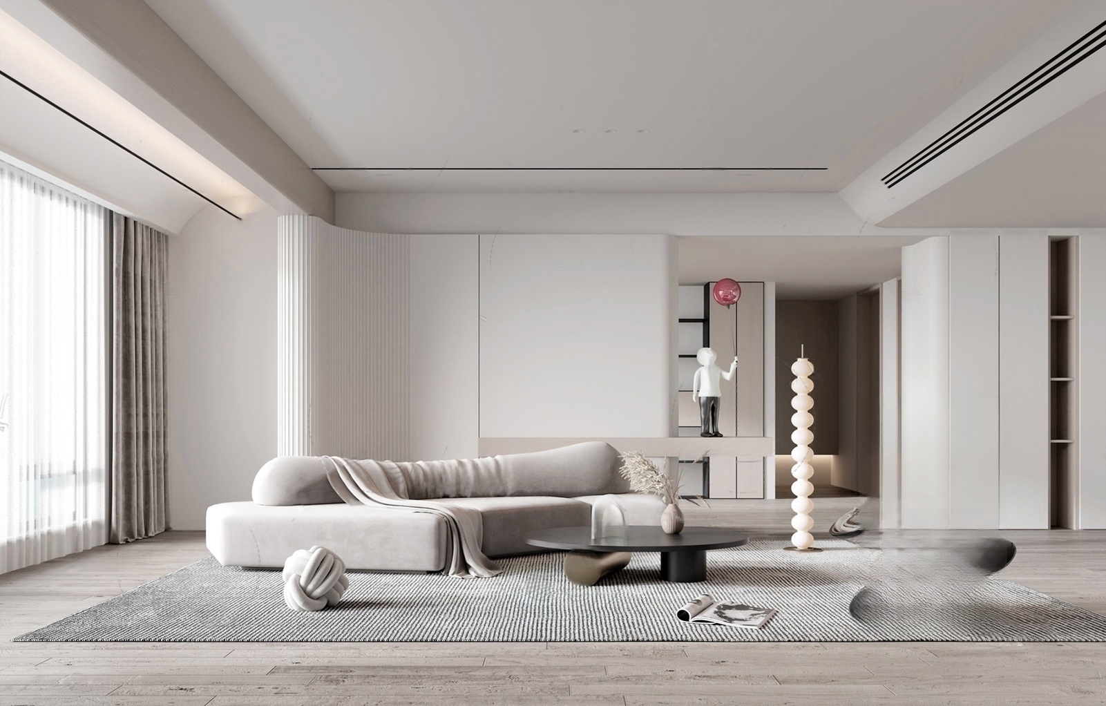 su模型客厅沙发背景墙21-极光素材网