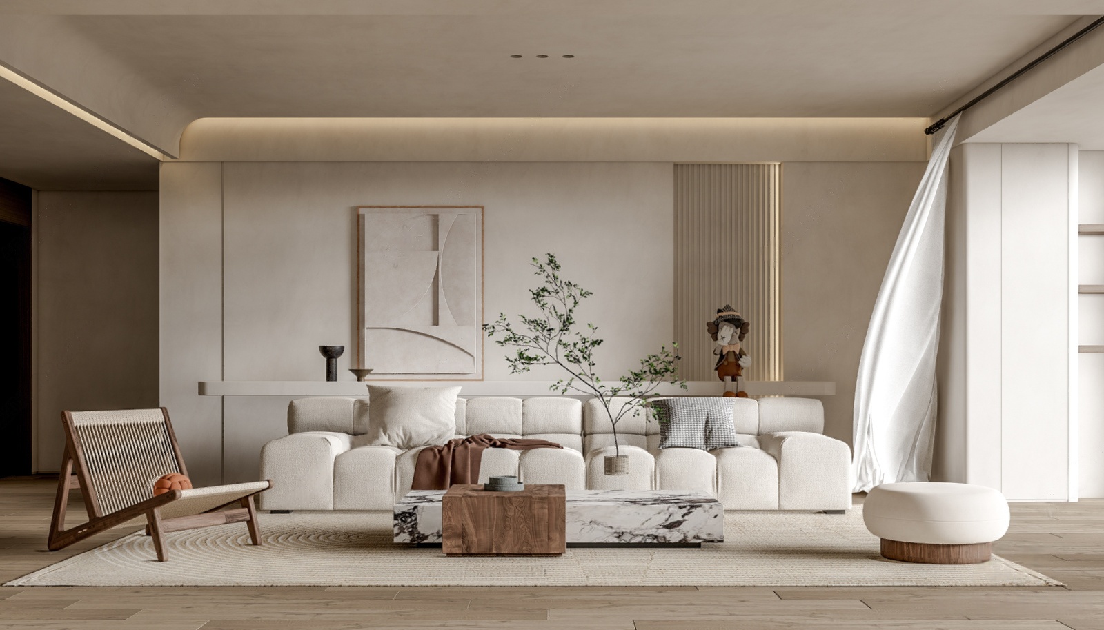 su模型侘寂风客厅46-极光素材网