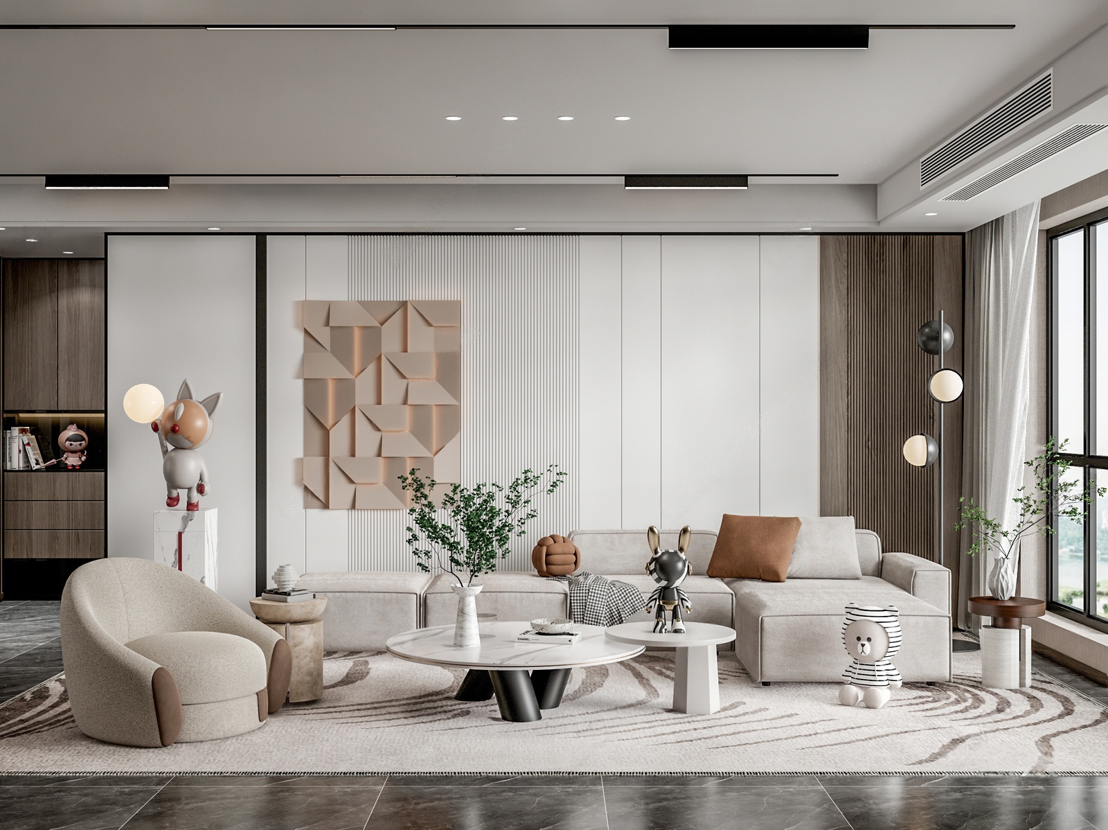 su客厅沙发背景墙45-极光素材网